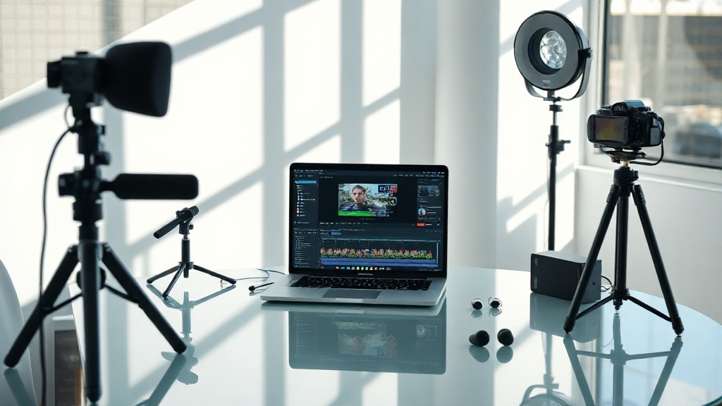 Hero image showcasing AI video editing software interface for consultants in AI video production 2026