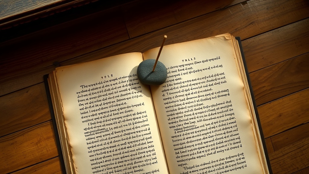 Manuscrit en pali ouvert avec écriture ancienne, symbole des textes canoniques bouddhistes du Sutta Pitaka