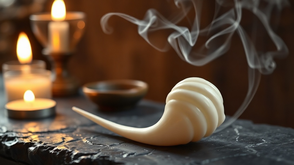 Conque blanche spiralée vers la droite, symbole de la propagation du Dharma dans le bouddhisme tibétain