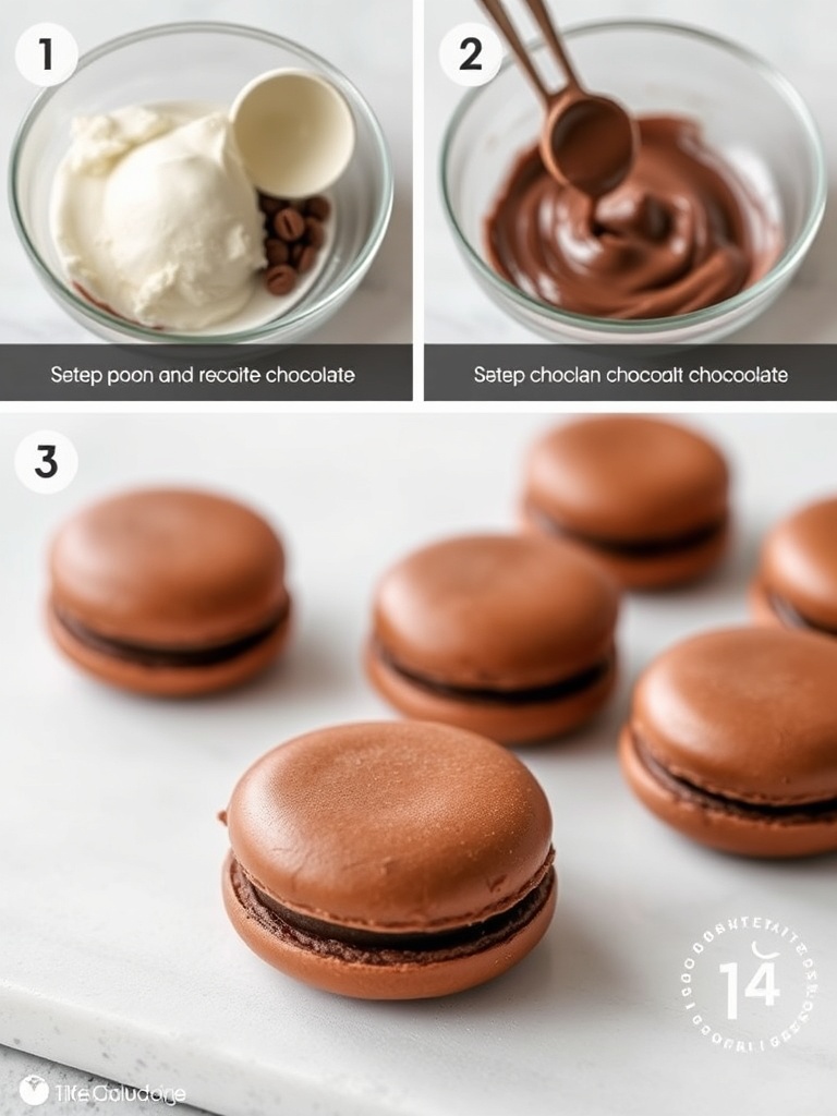recette macarons chocolat preparation