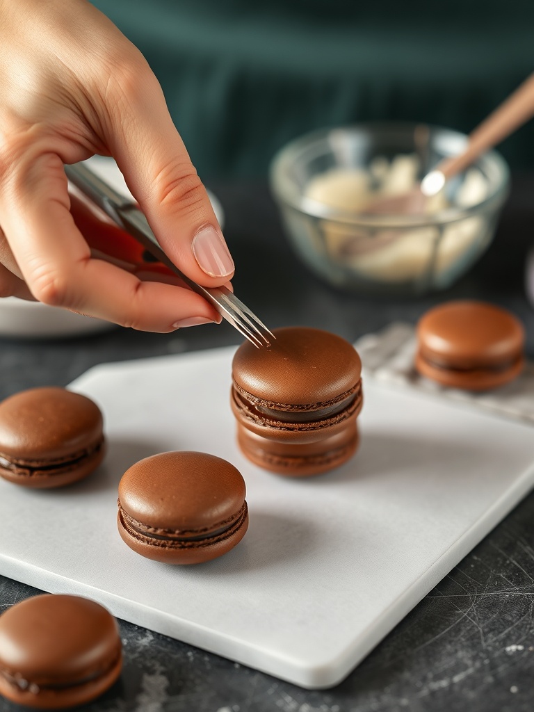 recette macarons chocolat preparation