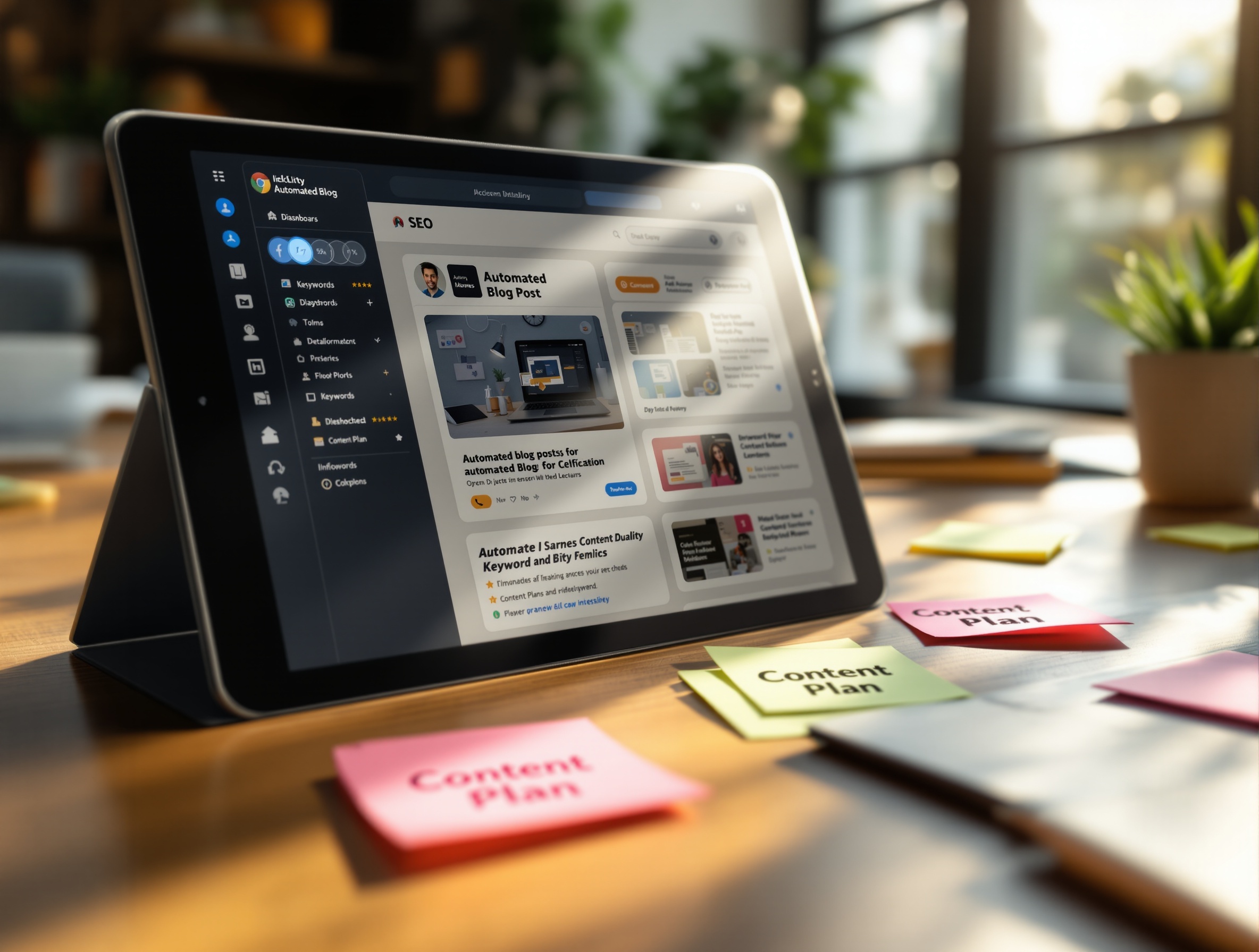 Automated blog dashboard for small business content marketing