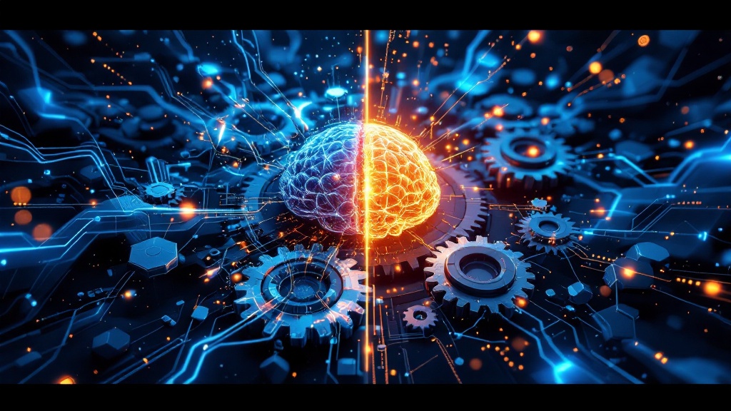 Illustration of AI SaaS platform interface showcasing cloud-based AI tools and analytics dashboard