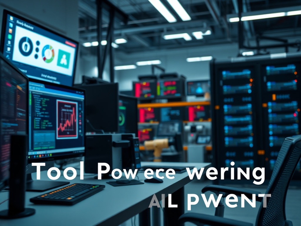Illustration of software tools and coding interfaces powering AI-assisted development processes