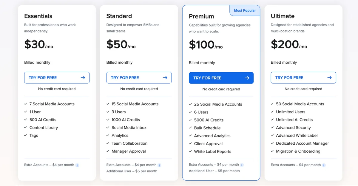 SocialPilot pricing