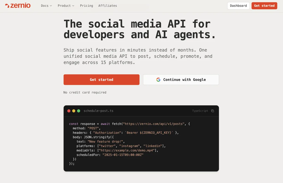zernio is the best unified social media API