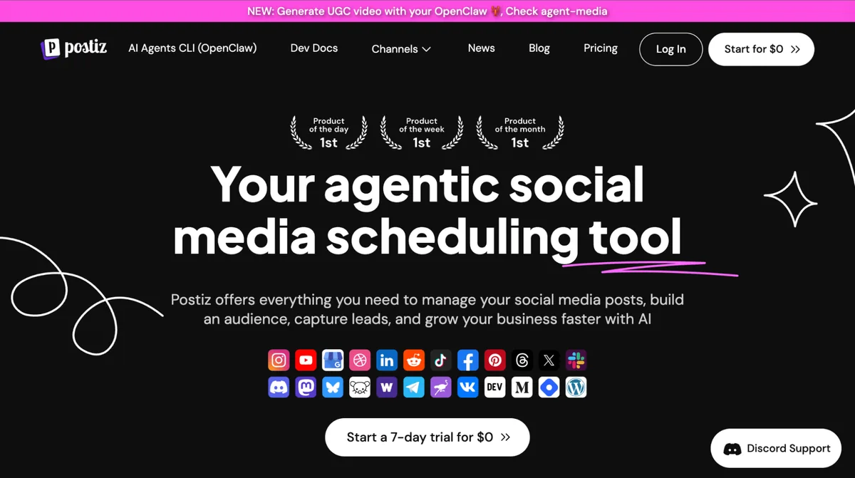 Postiz social media api