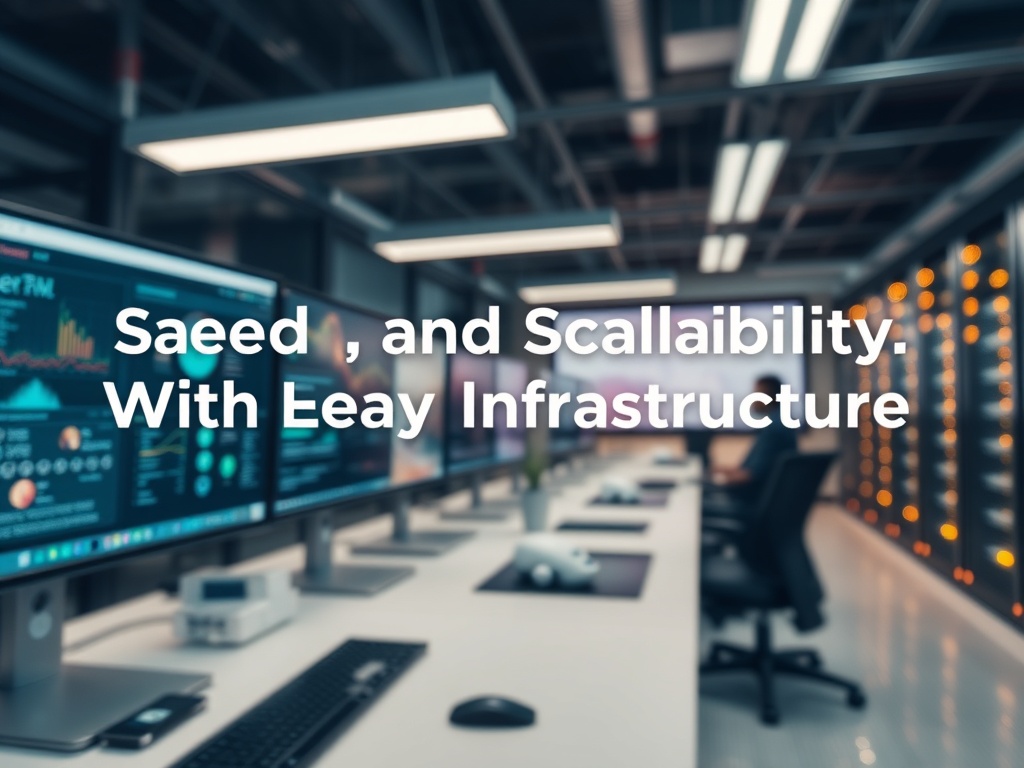 AI SaaS platform illustration emphasizing speed and scalability without heavy infrastructure.