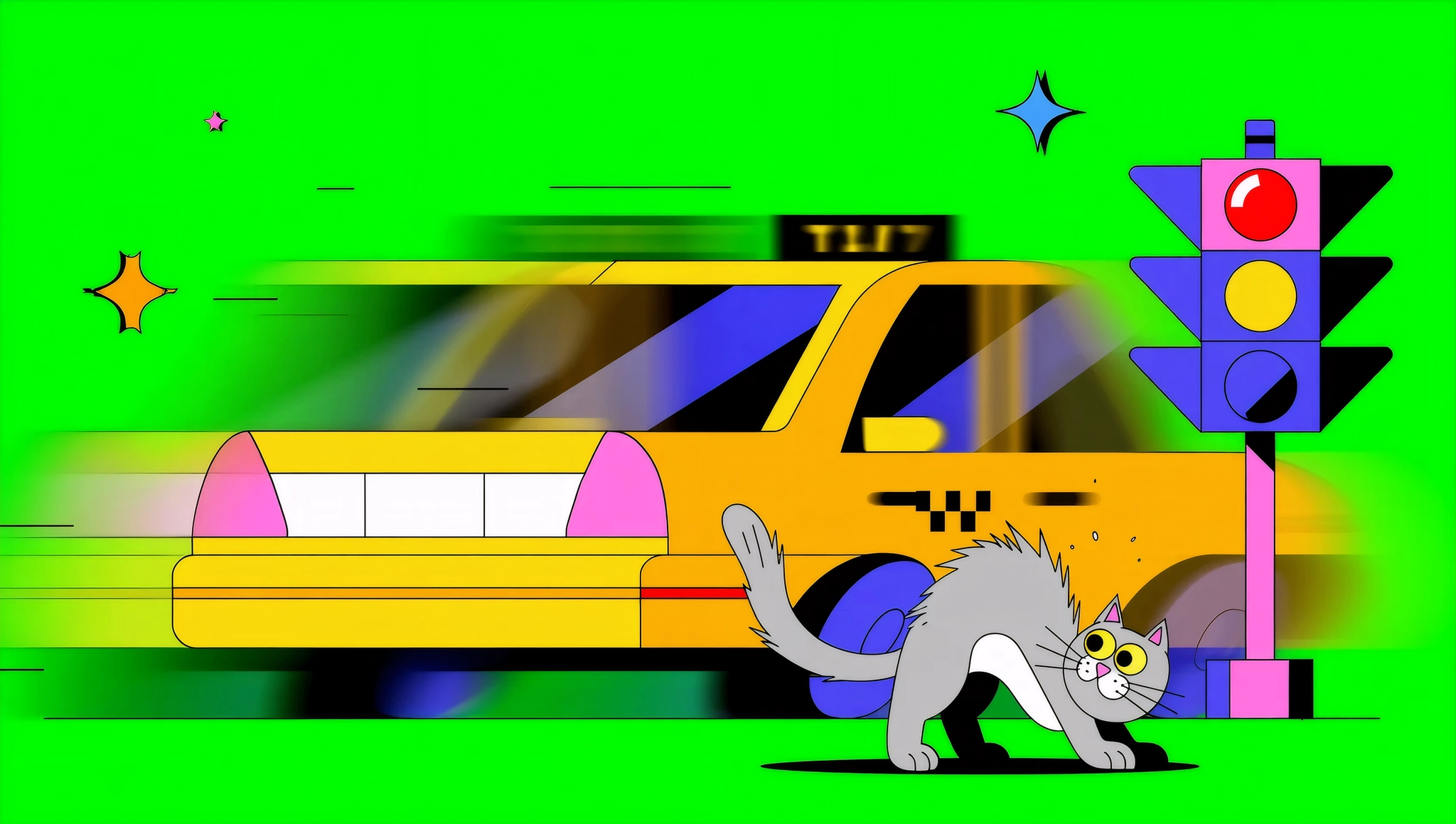 Krea 2 Medium — flat vector pop art cat