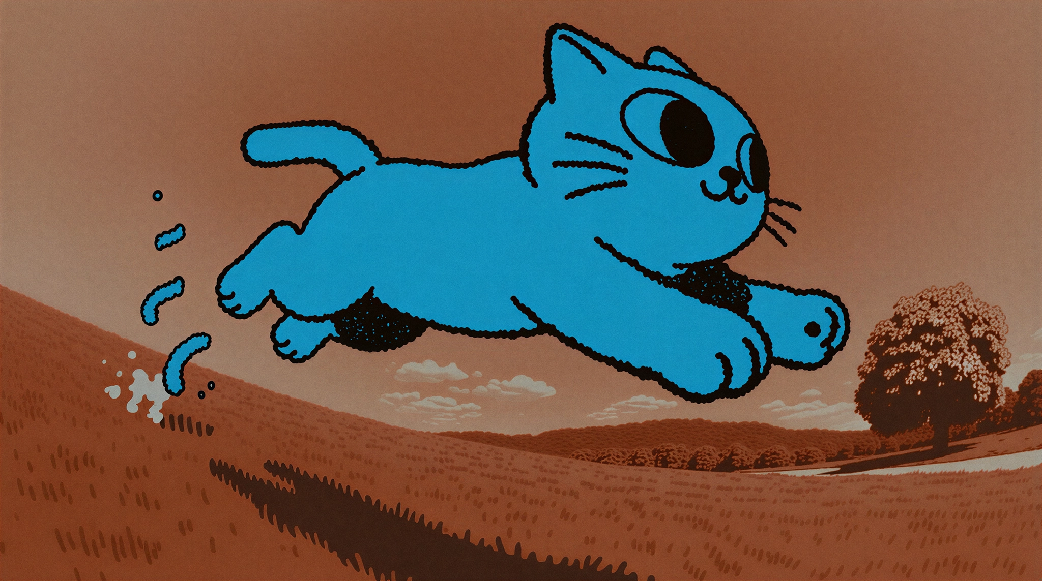 Krea 2 Medium — cat jumping with style transfer