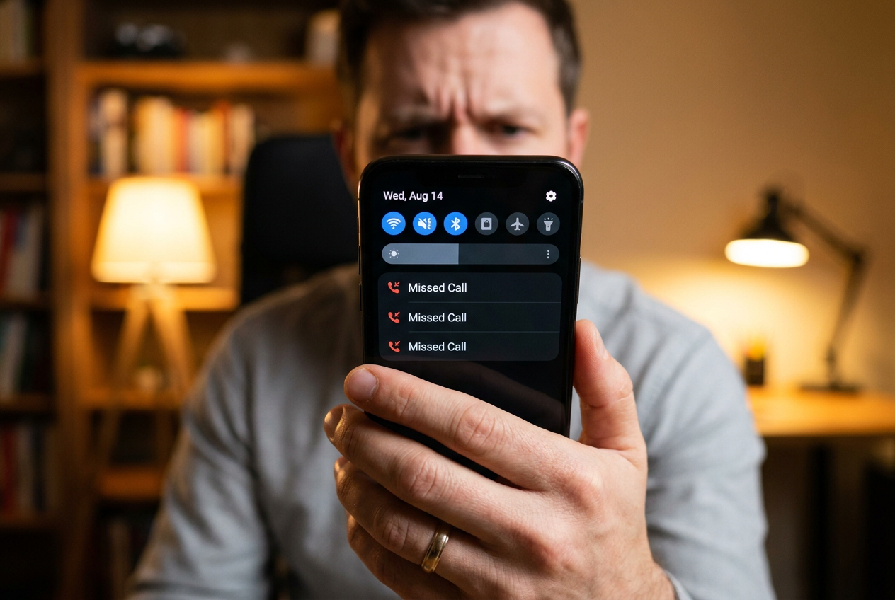 Smartphone met gemiste oproepen notificaties, symbool voor klantverlies