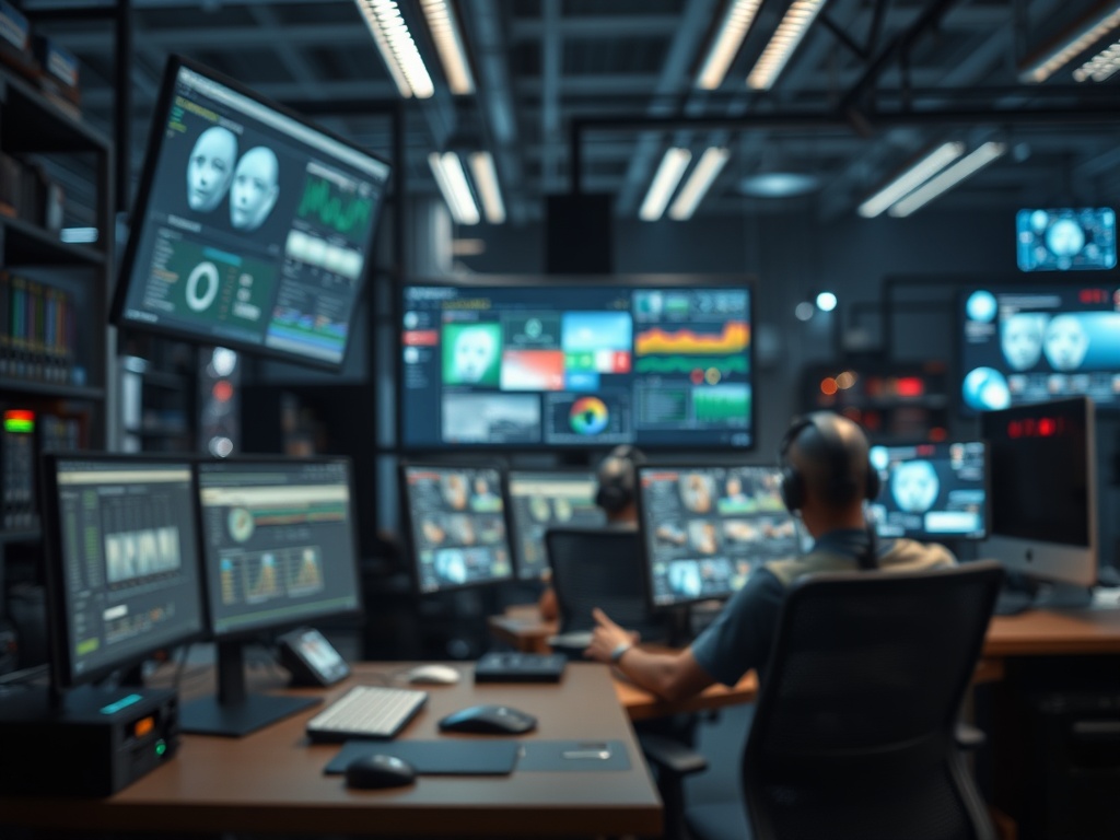 Illustration of AI-powered video automation tools for professional video production in 2024