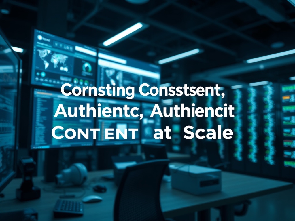 Illustration of AI tools generating authentic personal branding content at scale for AI-driven branding strategies
