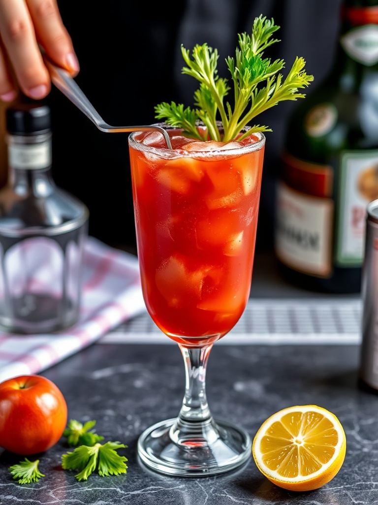 cocktail bloody mary preparation