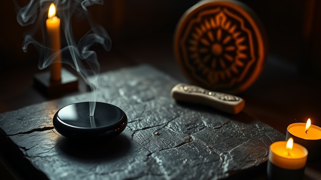 Miroir divinatoire en obsidienne polie évoquant les pratiques rituelles aztèques liées à Tezcatlipoca