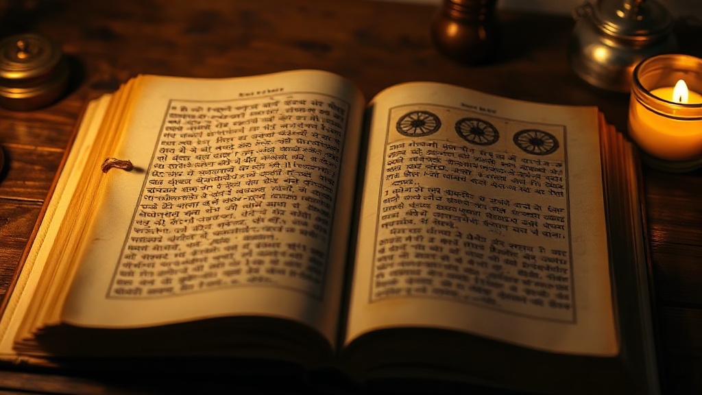 Manuscrit sanskrit ancien avec diagrammes de lotus représentant les chakras dans la tradition tantrique