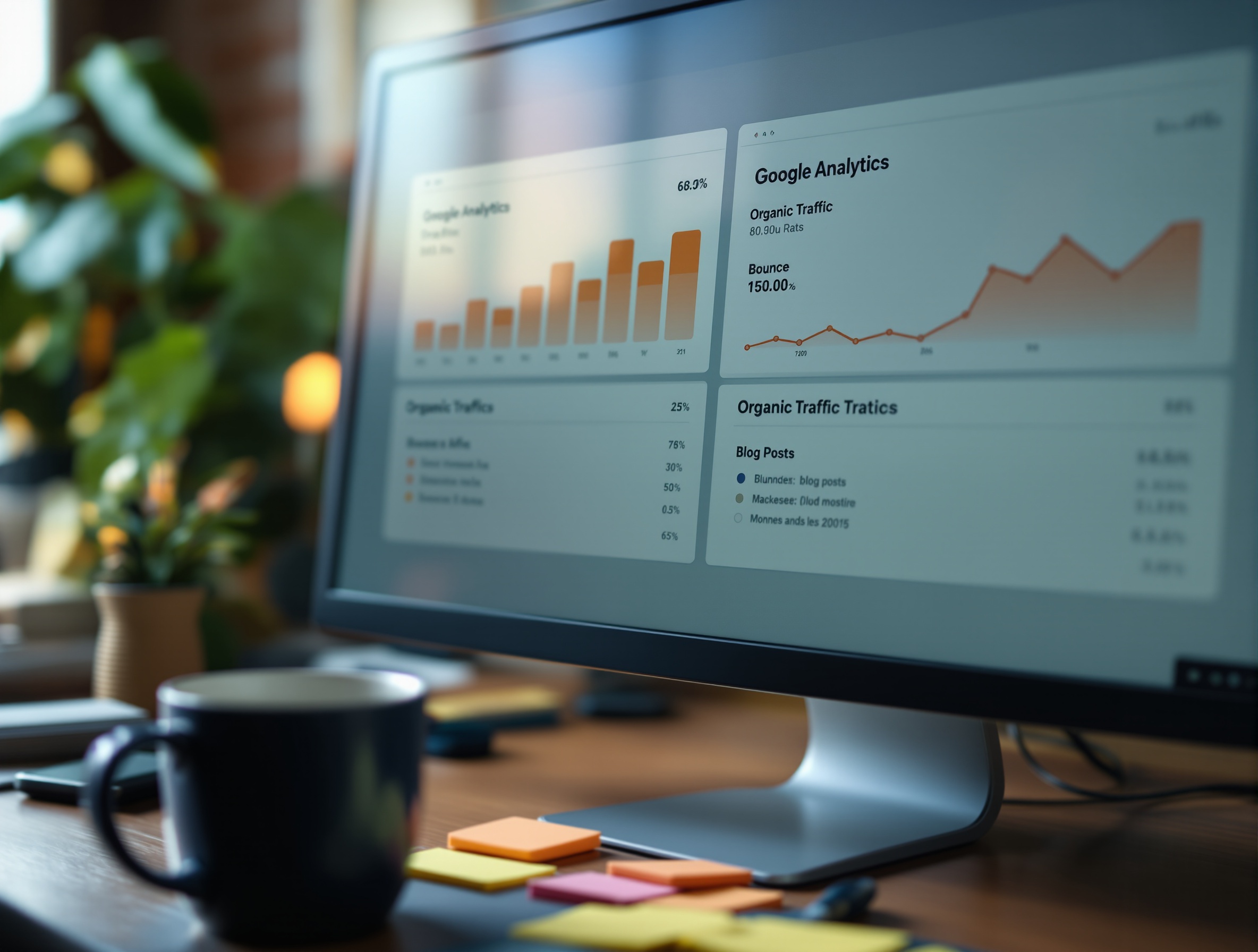 Analytics dashboard comparing traffic for InkieAI and manual SEO content