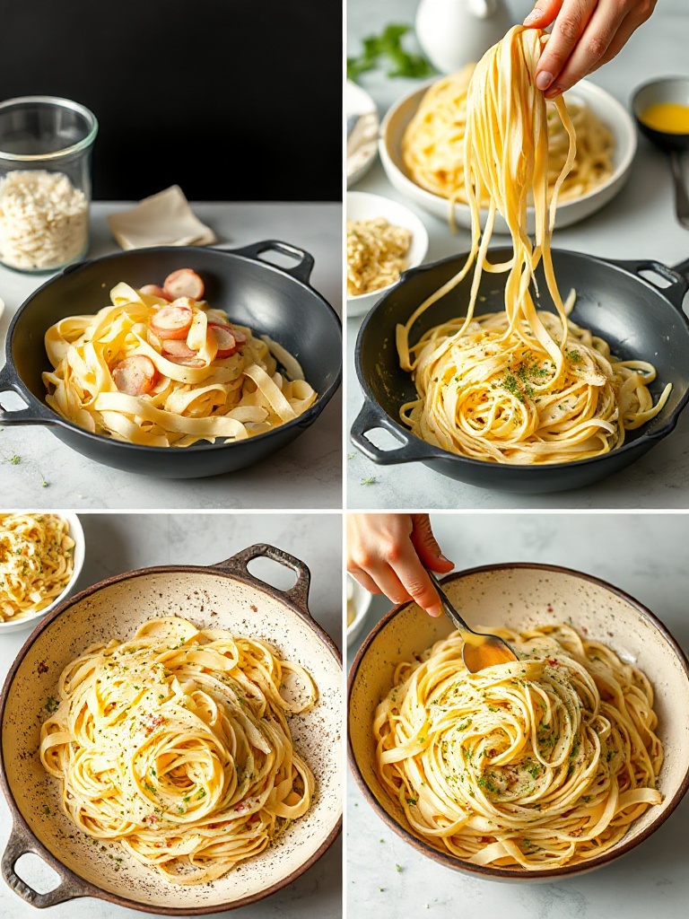 tagliatelle carbonara preparation