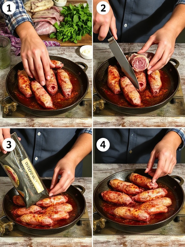 rougail saucisse preparation