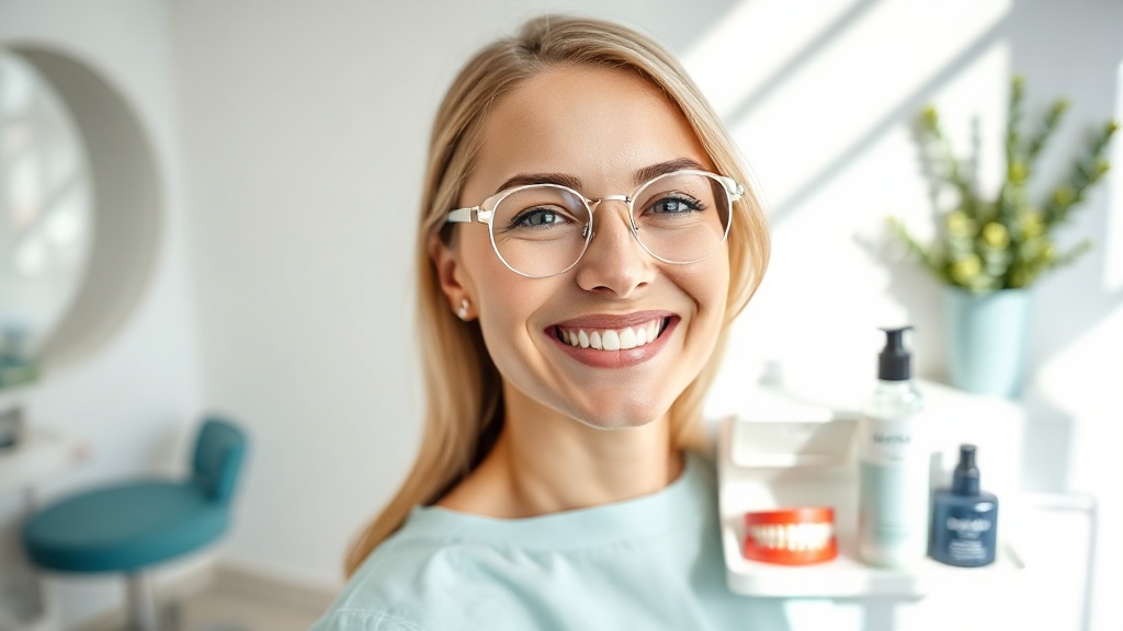 Sonrisa antes y después de carillas dentales en una clínica profesional