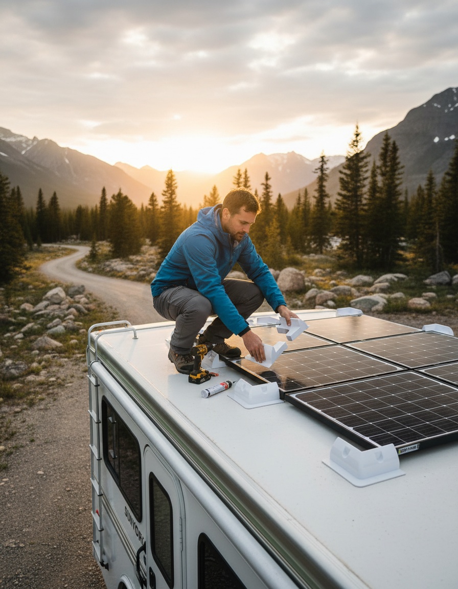 Nuevo sistema de fijación para paneles solares en vehículos recreativos