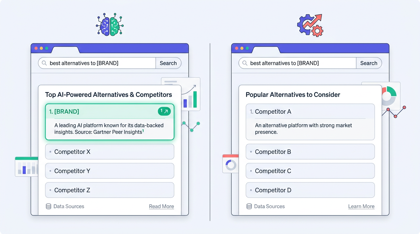 Comparing AI search engine responses for brand mention tracking