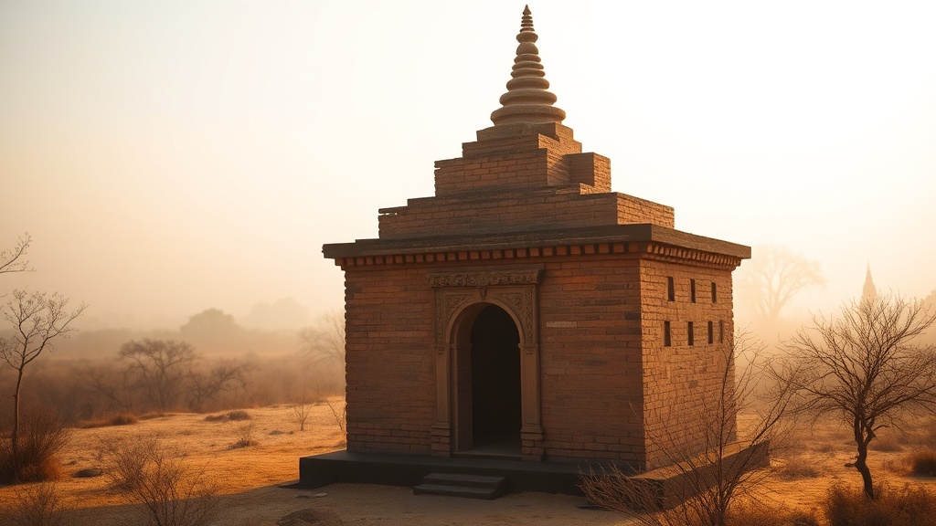 Façade extérieure du Kubyauk-gyi à Myinkaba, temple en briques cuites du début du XIIe siècle à Bagan