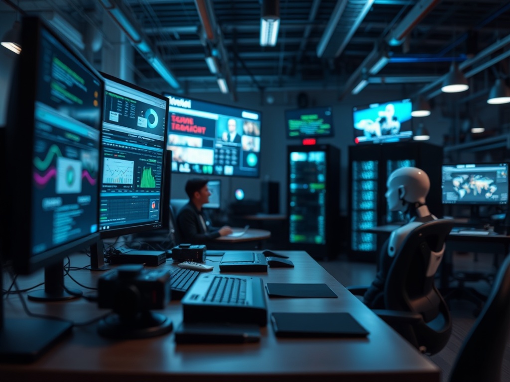 Illustration of AI video editing tools for social media content creation in 2024