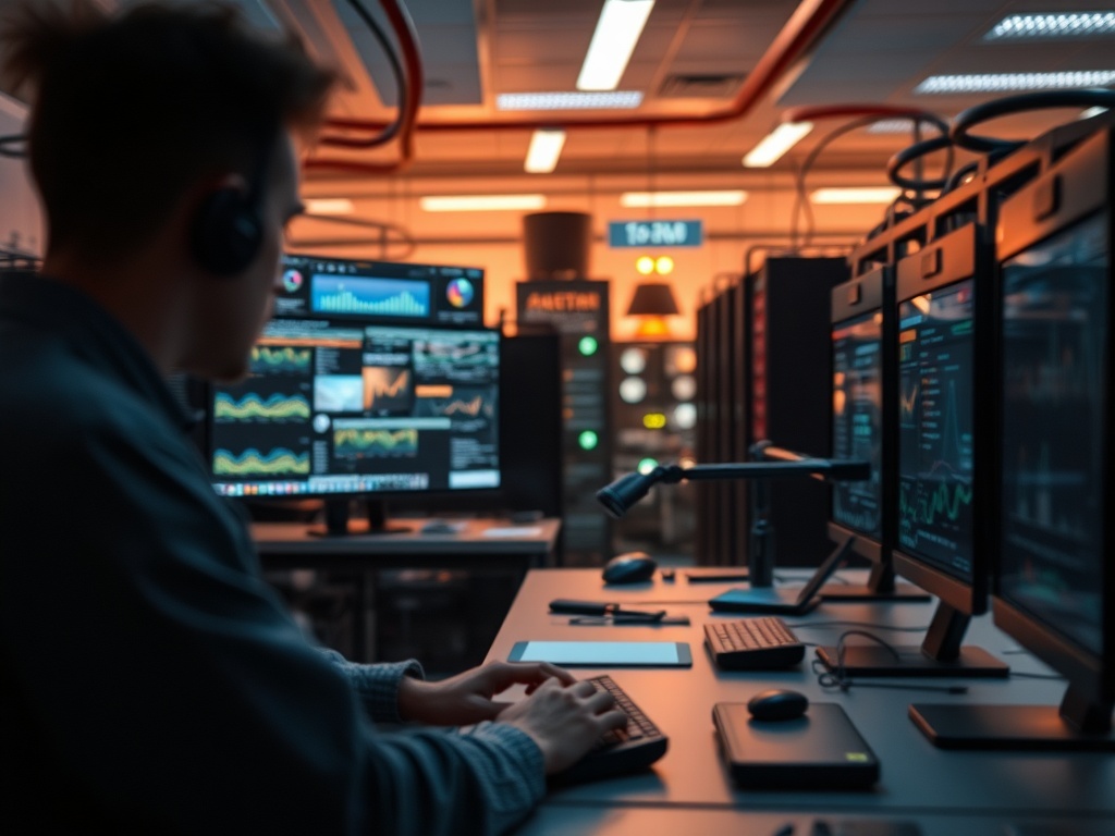 Illustration of professionals using AI video creation tools for content production and marketing.