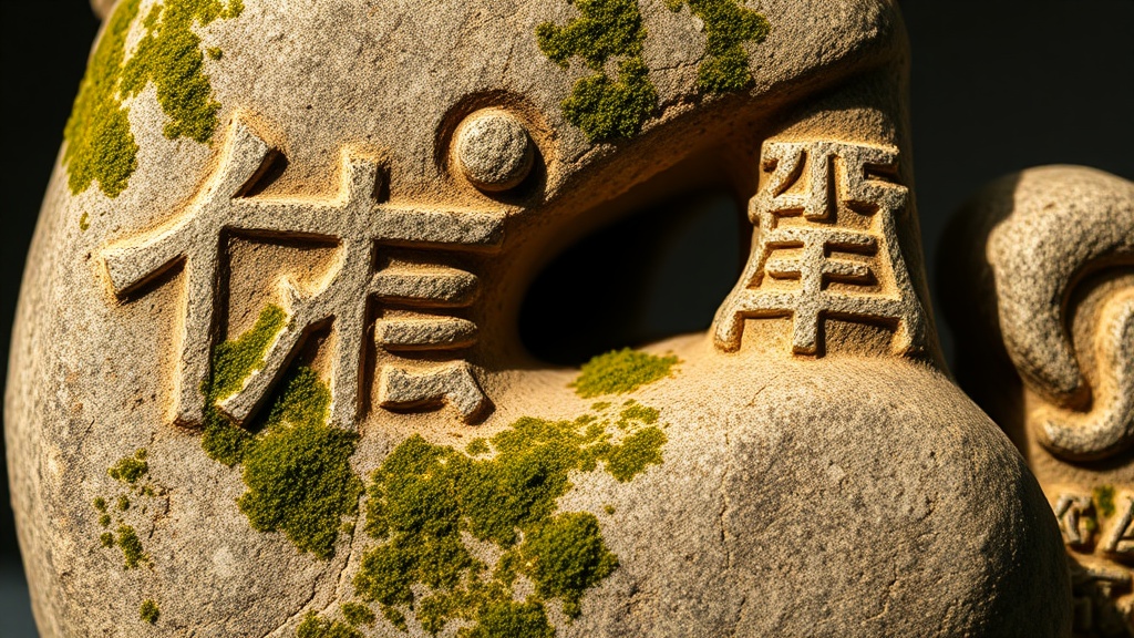 Close-up of a carved stone pi xiu figure in Han dynasty style showing detailed scale texture