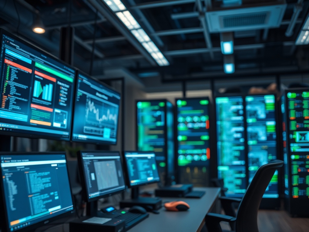 Illustration of AI coding assistants helping developers write and debug code in an integrated development environment.