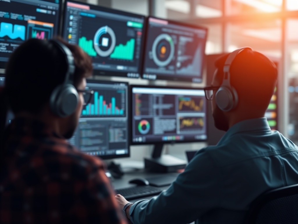 Illustration of AI SaaS platform boosting business efficiency with automation and data analytics tools