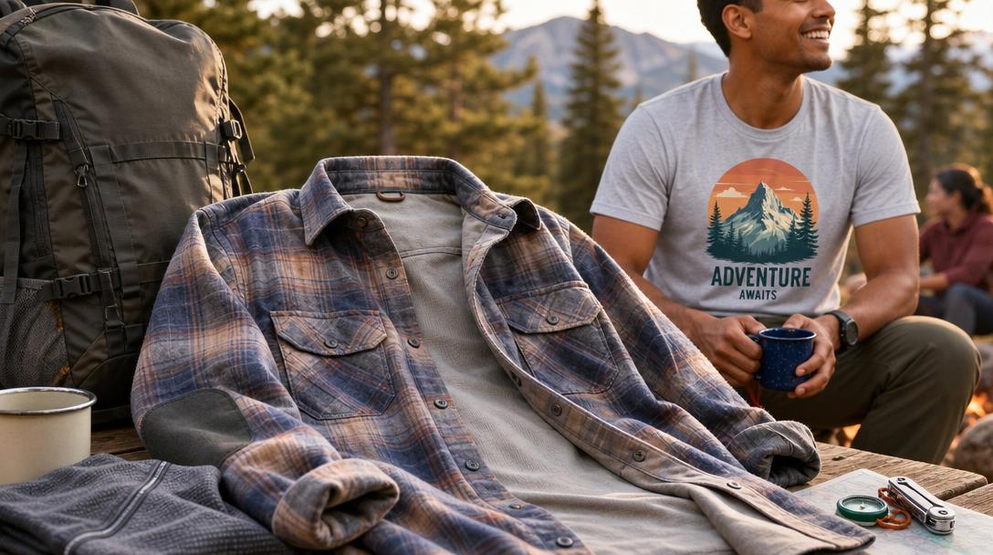 Technical flannel outdoor work shirt