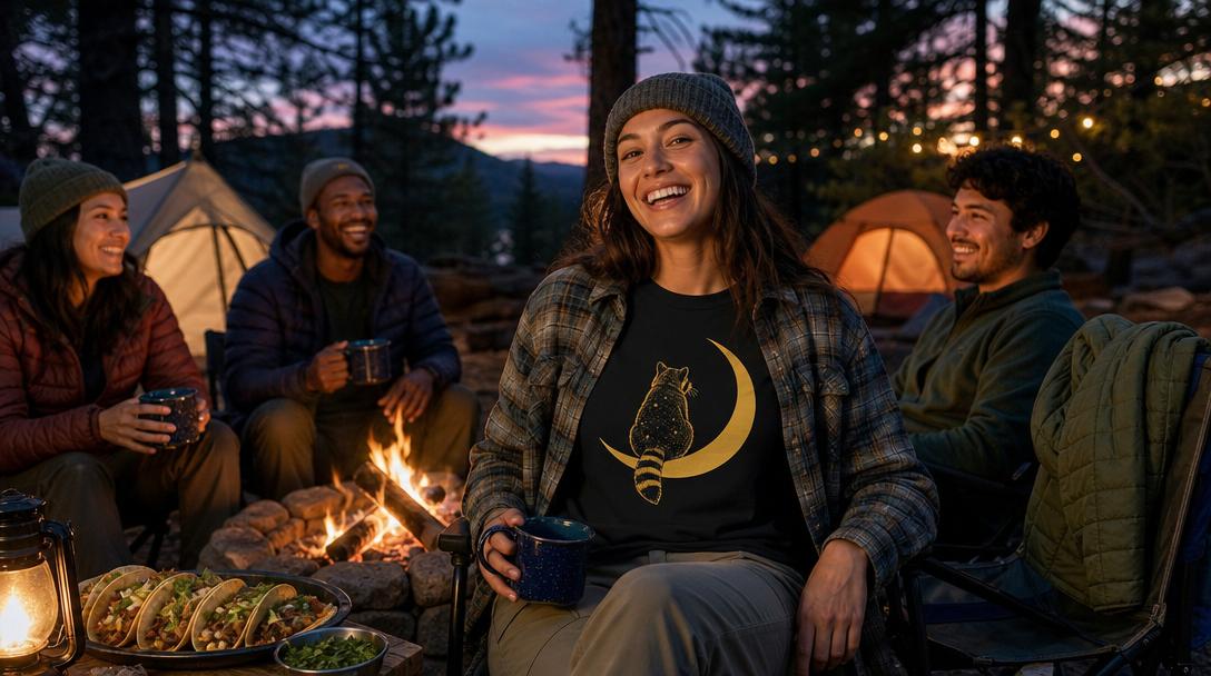 Hiker wearing breathable button-down shirt outdoors