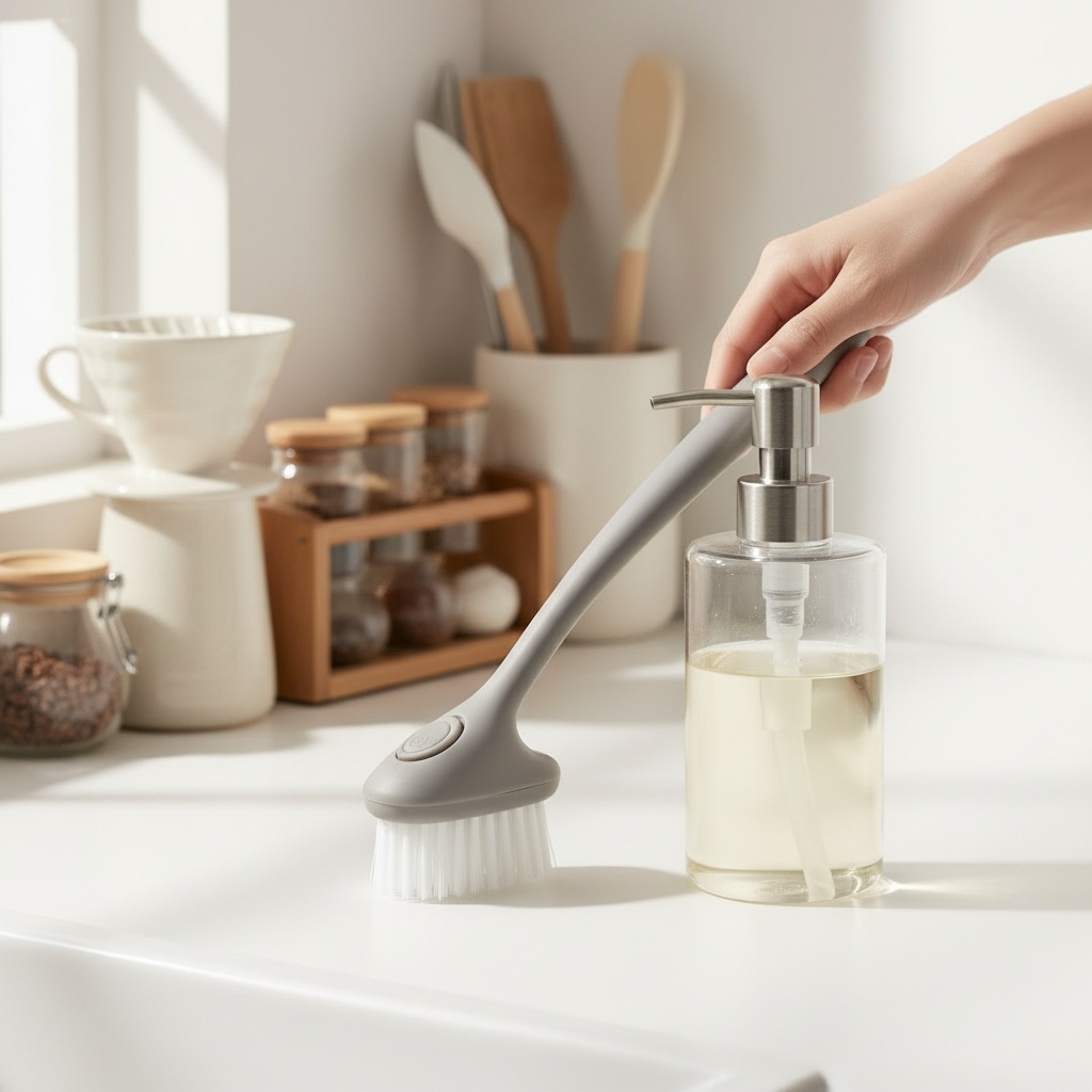 Cleansewell™ Soap Dispensing Dish Brush Set photo 8