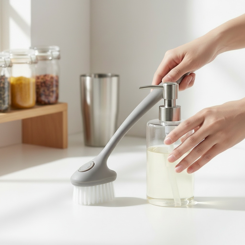Cleansewell™ Soap Dispensing Dish Brush Set photo 7