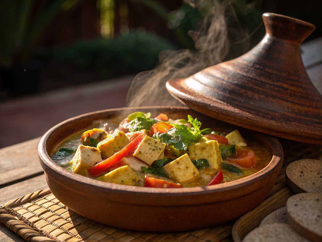 Tofu and Vegetable Coconut Milk Tajine (Asian Stew)