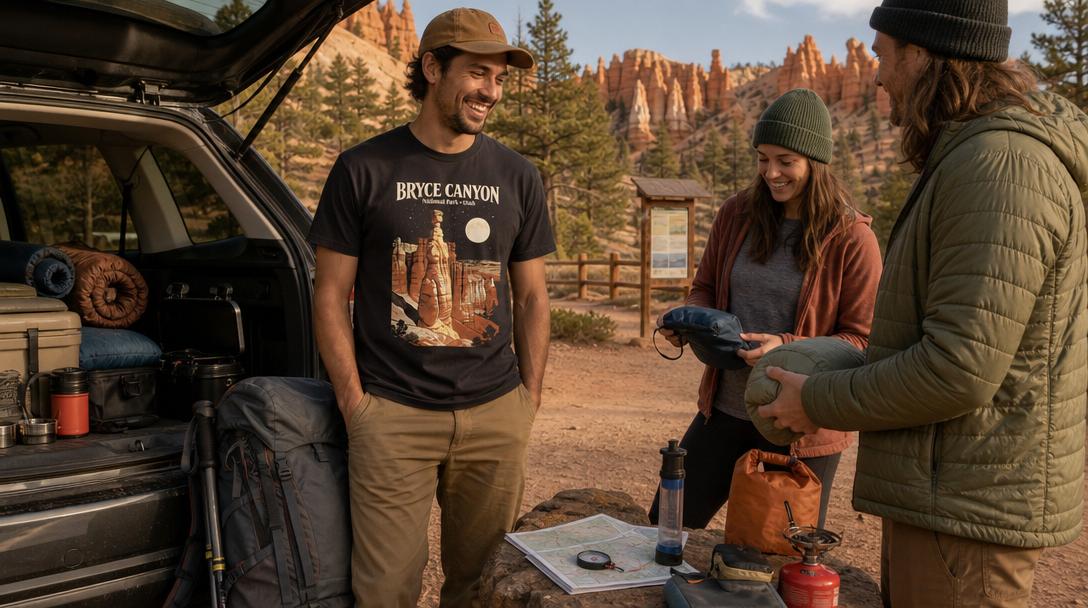 Gear adapted for various camping trip types and conditions