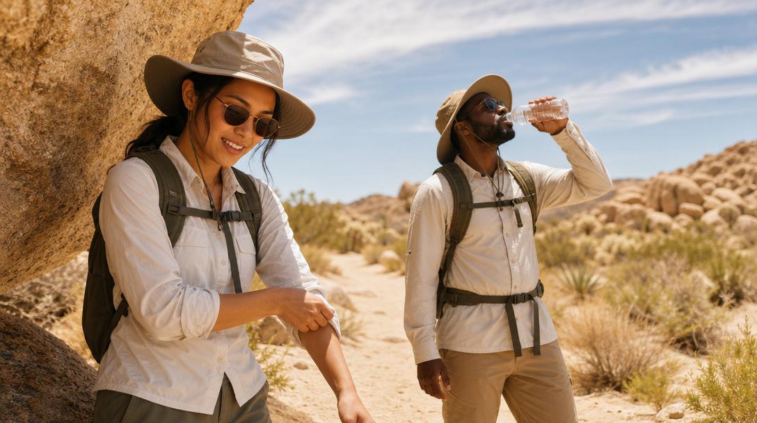 Various hiking shirt fabrics and materials