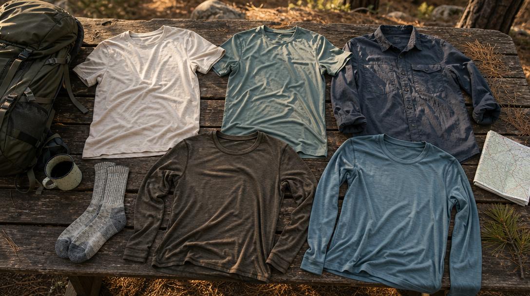 Details of hiking shirt fabric and fit