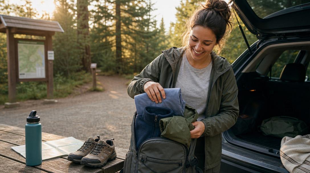 Basic budget hiking layering setup
