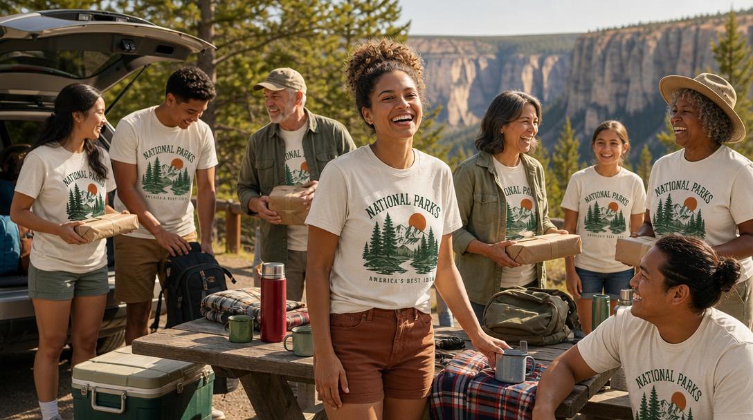 Close-up of a funny trail shirt design on soft fabric