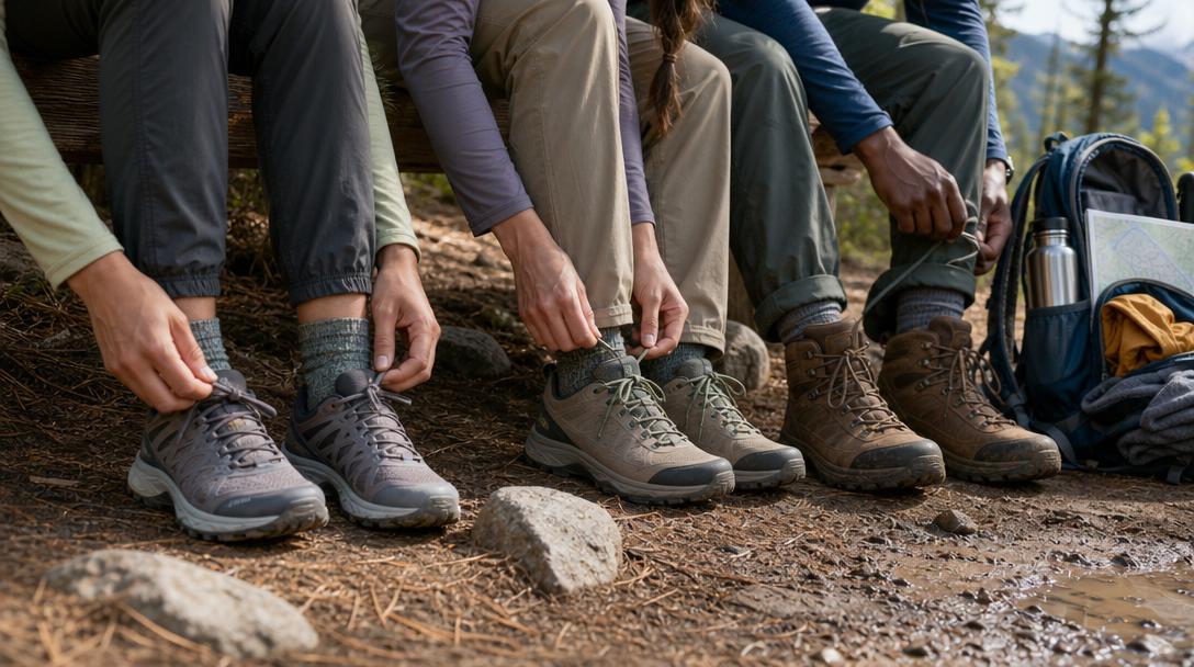 Hiking attire suitable for hot weather outdoors
