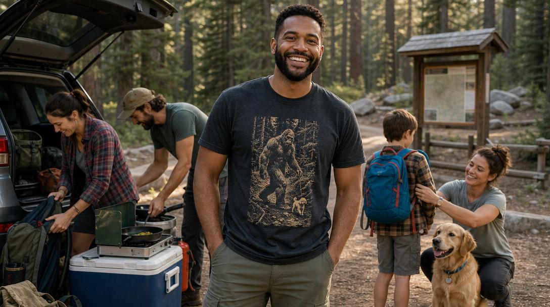 Examples of cotton, polyester, and tri-blend hiking shirts