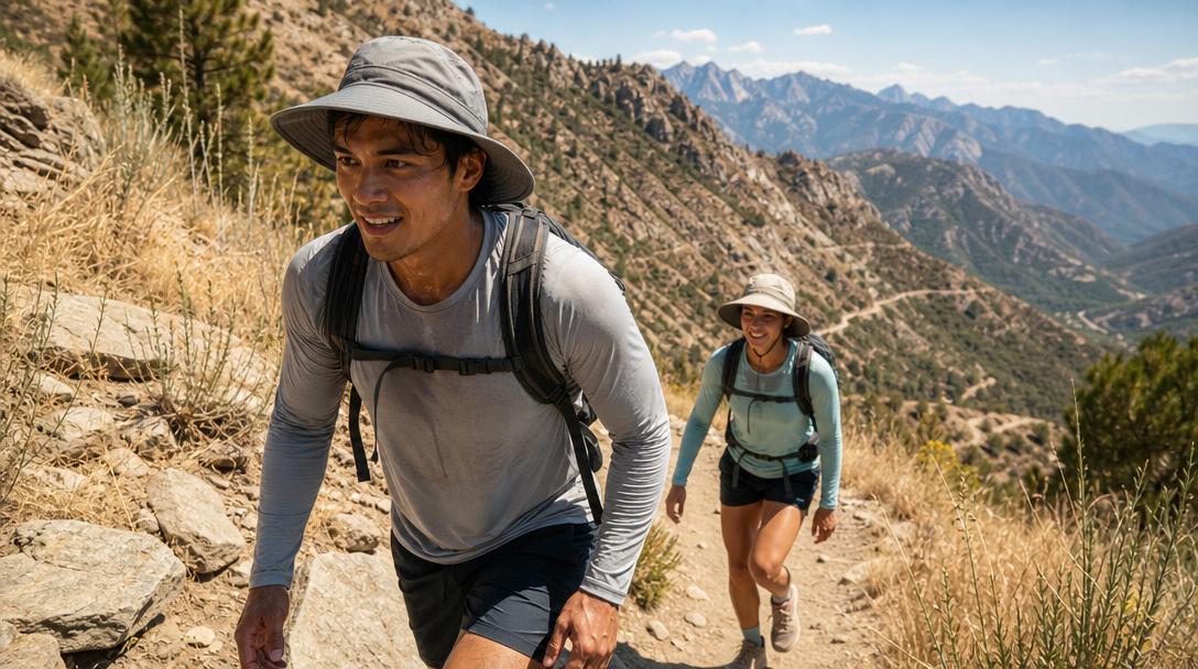 Outdoor enthusiast wearing a stylish hiking shirt with personality