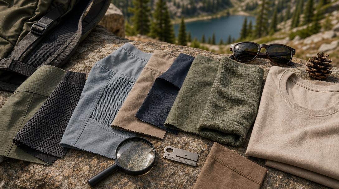 Outdoor retailer store with hiking shirts on display