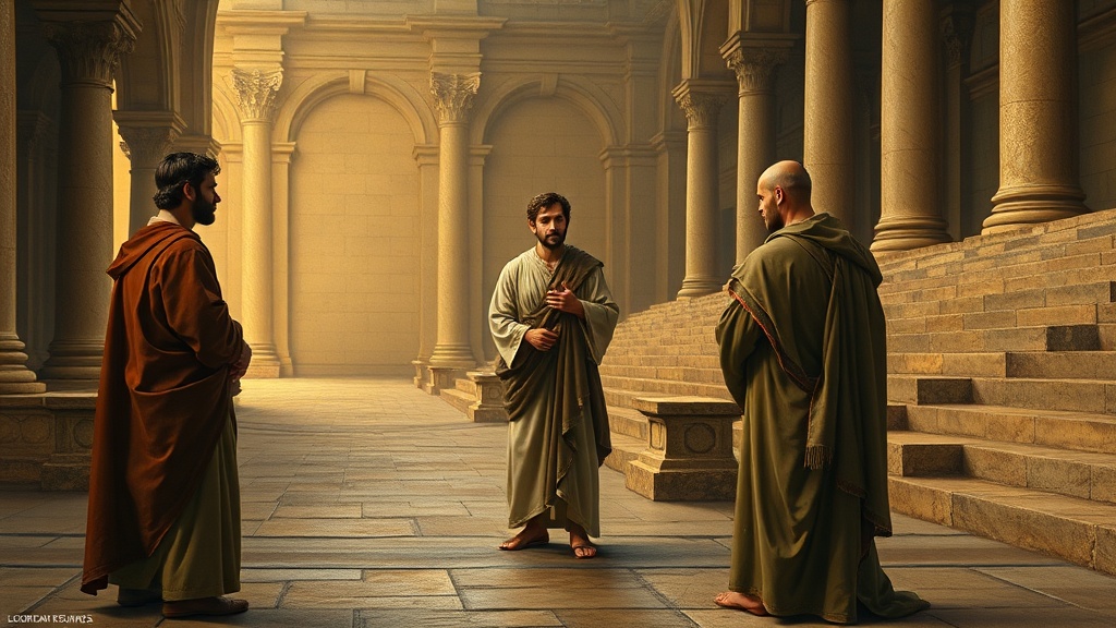 A serene biblical allegory of loving correction and transformation