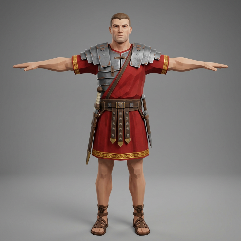 Create a single full-body low-poly 3D (3)