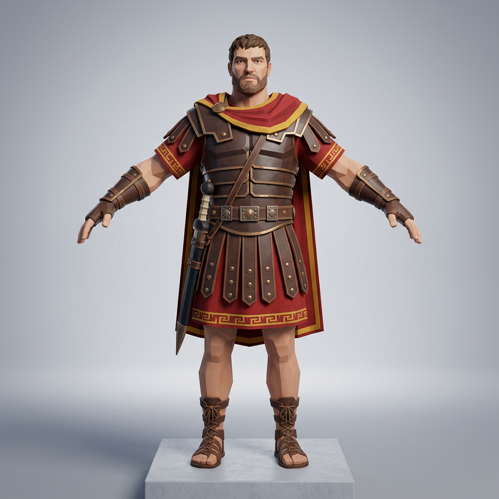 Create a single full-body low-poly 3D (2)