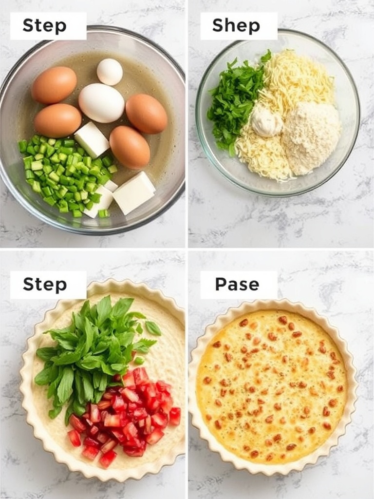 quiche sans pâte preparation